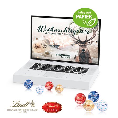 Adventskalender Laptop mit Lindt Minis
