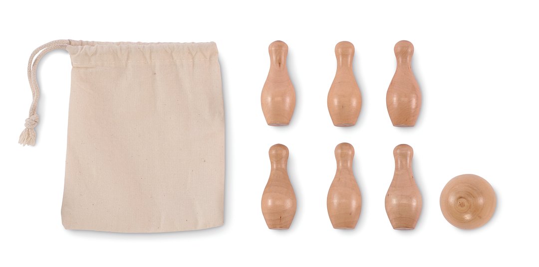 Mini-Bowling-Set Kiefernholz Steivel