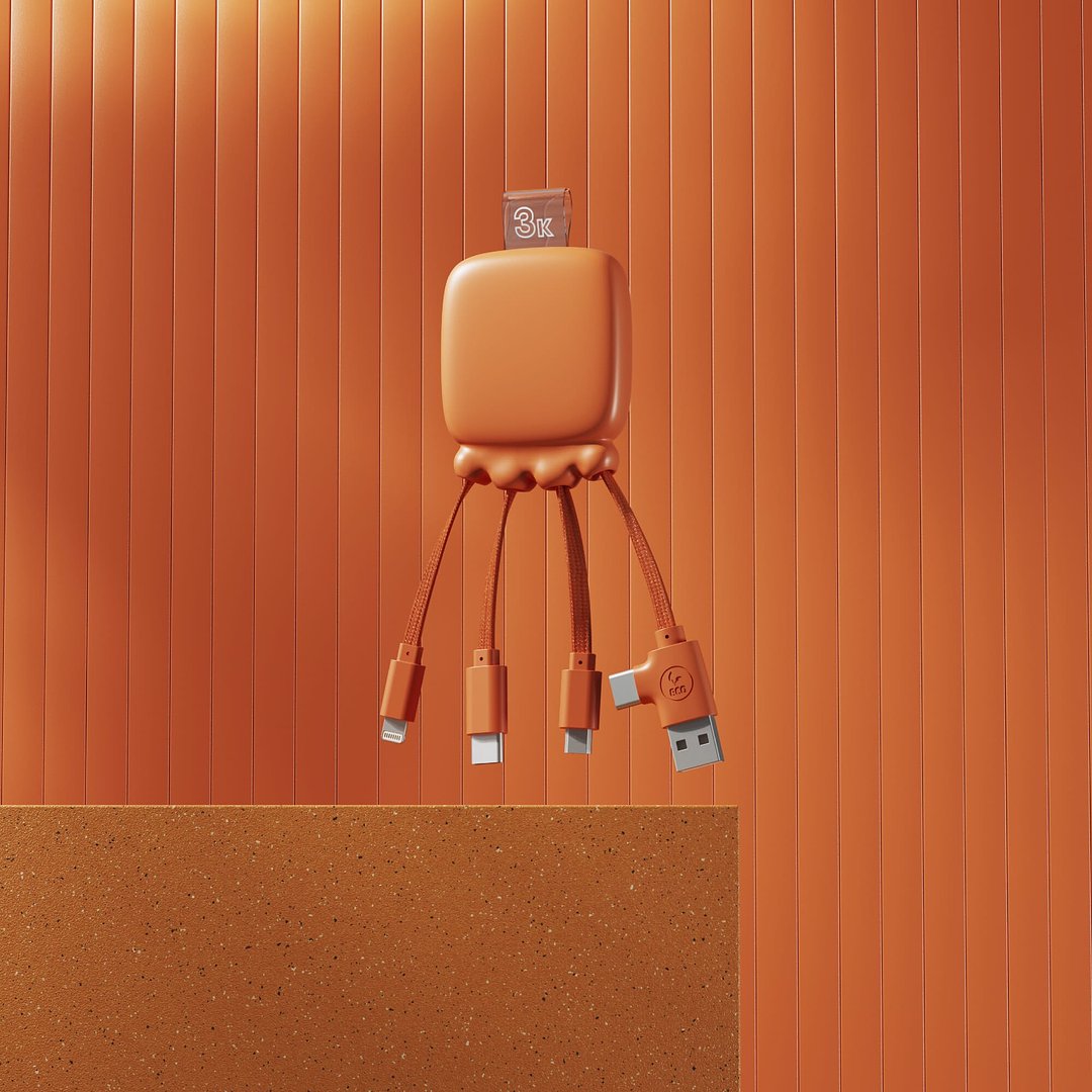 Octopus Gamma 2 Bio Charging cable with 3.000mAh Powerbank Nicorela