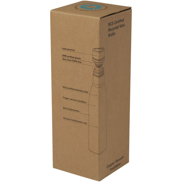 RCS-zertifizierte Kupfer-Vakuum Isolierflasche aus recyceltem Edelstahl, 500 ml - Truia