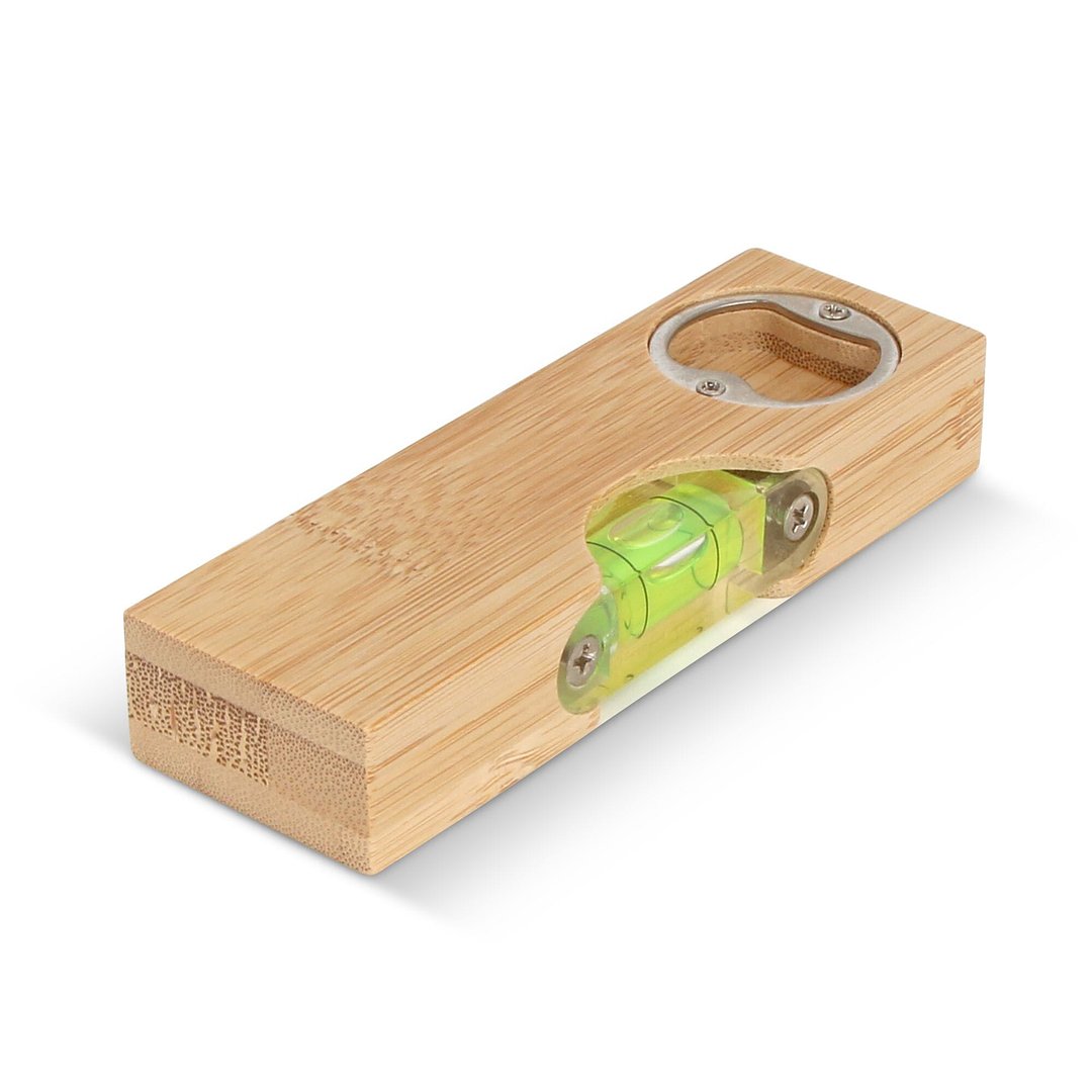 Flaschenöffner-Wasserwaage aus Bambus Nelvri
