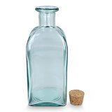 Square Recycelte Glaswasserflasche ReuuZ mit Korkverschluss 1 l Fränziama