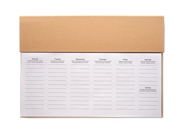 125-seitiger Wochenplaner Bengiafep