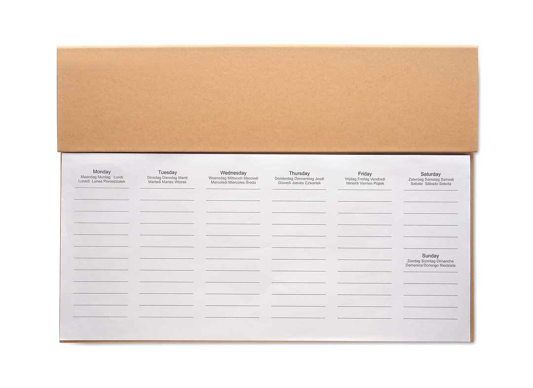 125-seitiger Wochenplaner Bengiafep