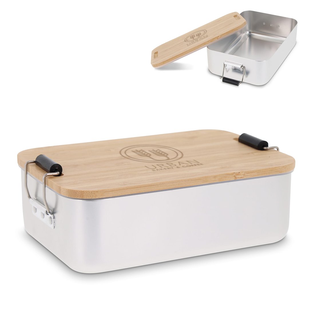 Lunchbox aus Aluminium mit Bambusdeckel Vregn