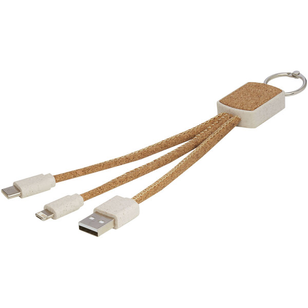 Weizenstroh und Kork 3-in-1 Ladekabel - Gian