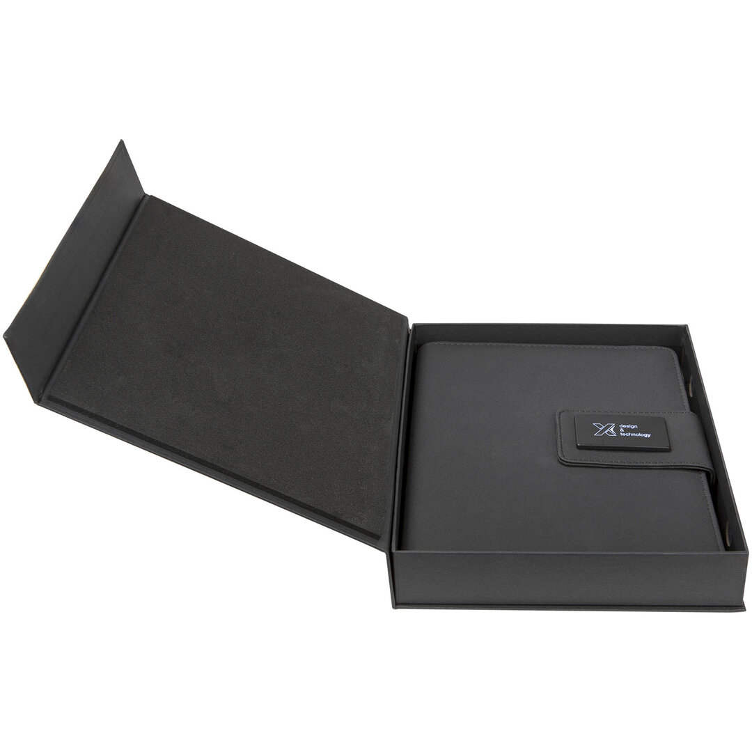 A5 Notizbuch mit Powerbank und Leuchtlogo - Gierina