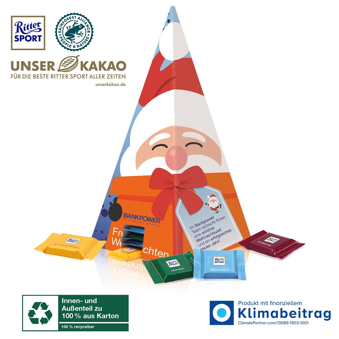 Karton-Adventskalender „Weihnachtspyramide“ Ritter SPORT