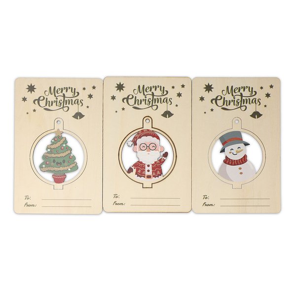 FSC Weihnachtsschmuck aus Holz 3er-Set Friköri