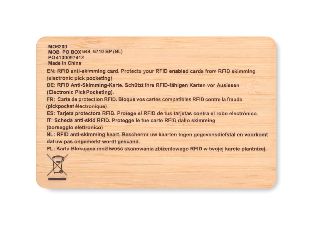 RFID Karte aus Bambus Stinans