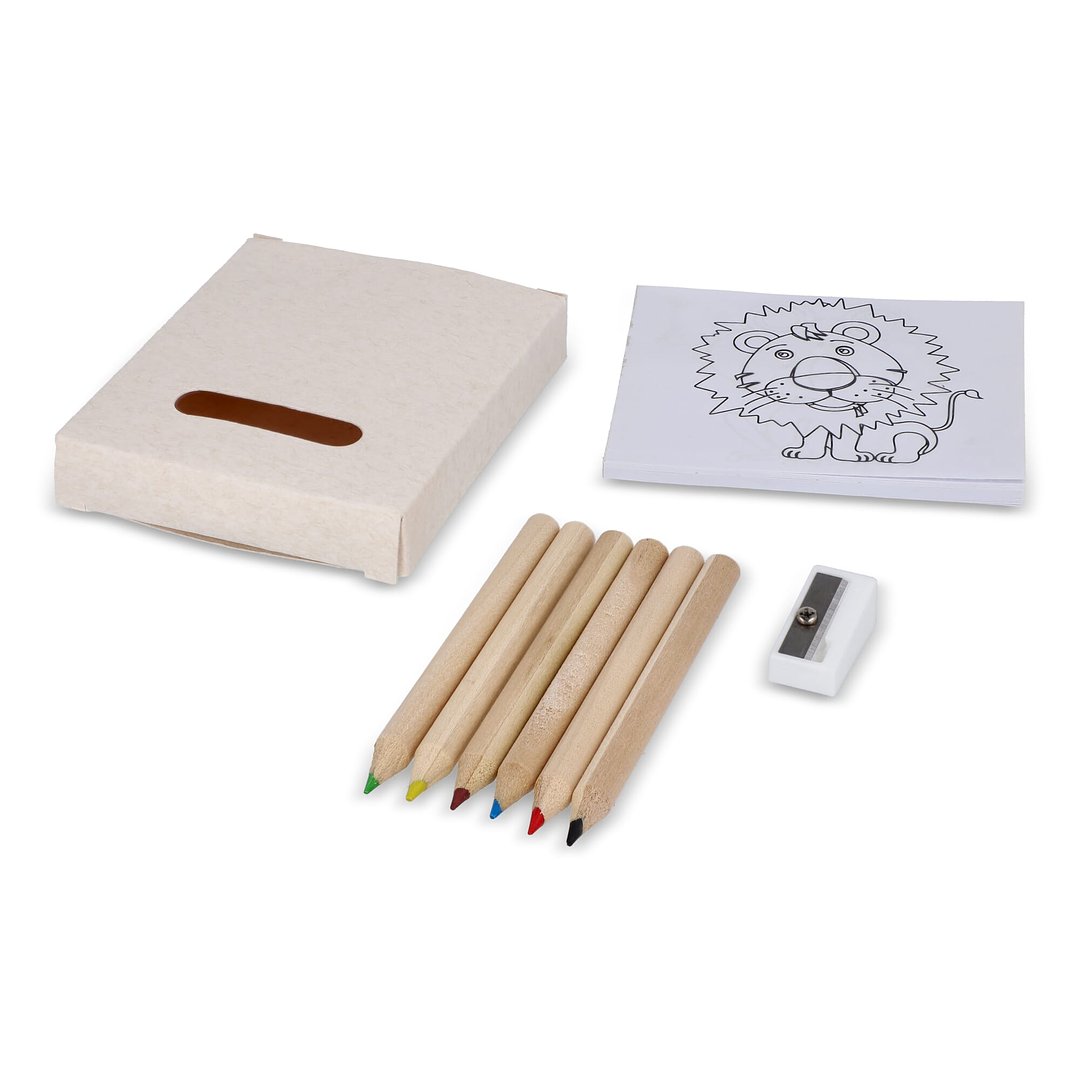 8-teiliges Malset in einer Schachtel aus recyceltem Milchkarton Mervas