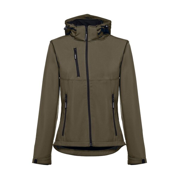 Softshelljacke für Damen, mit abnehmbarer Kapuze Badala