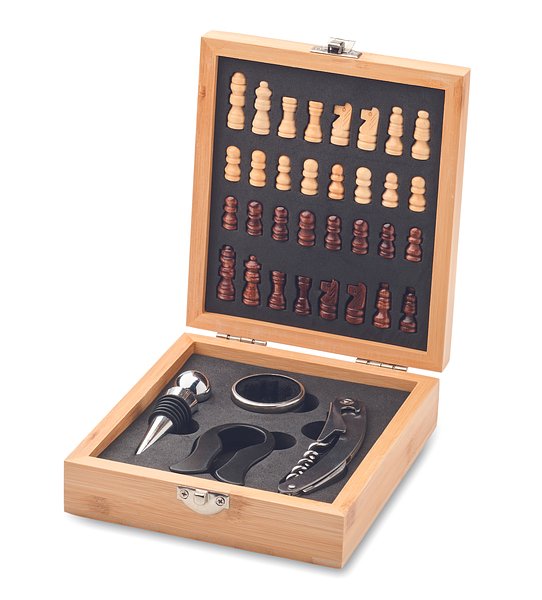 Weinset mit Schachspiel Chatrs
