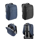 Laptop-Rucksack aus 600D, recyceltem Polyester, HD mit wasserabweisender Beschichtung und Innenfutter aus 900D recyceltem Polyester 15.6" Emmarli