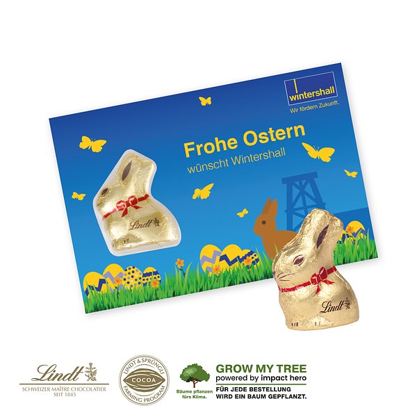 SCHOKOKARTE MIT LINDT GOLDHASE