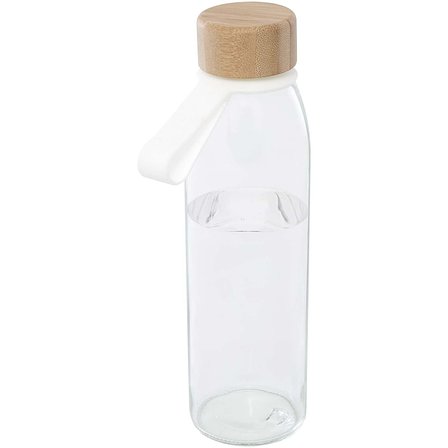 500 ml Glas-Flasche mit Silikongriff und Bambusdeckel - Giafer