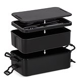 Doppelte Lunchbox mit Besteck Ylanin