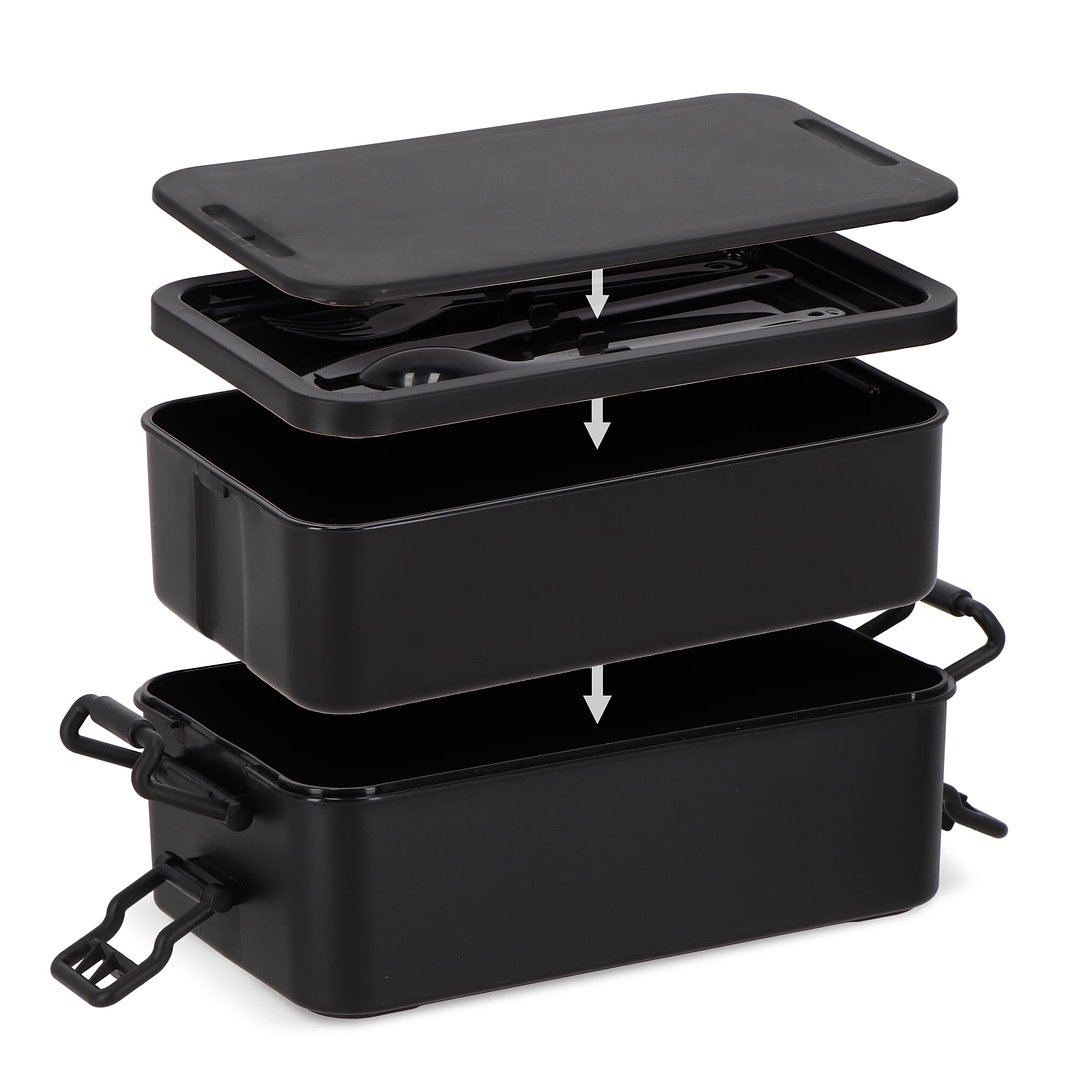 Doppelte Lunchbox mit Besteck Ylanin