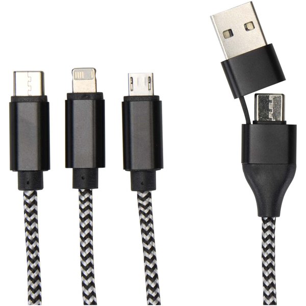 5-in-1-Ladekabel aus recyceltem Aluminium und RPET - Köbistgas
