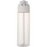 700 ml RCS Trinkflasche aus recyceltem Kunststoff mit Multifunktionsdeckel und Klappstrohhalm - Vreilga