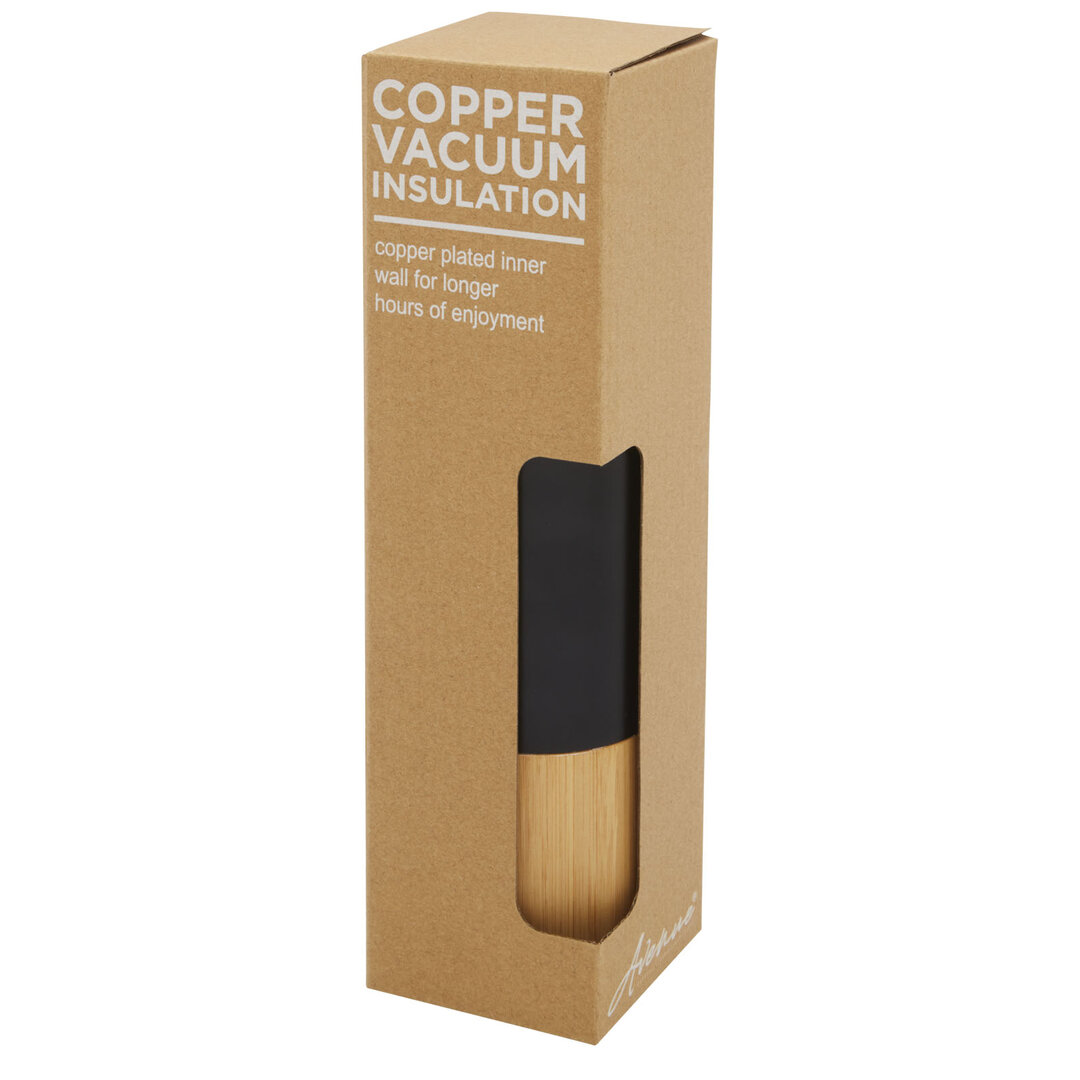 540 ml Kupfer-Vakuum Isolierflasche mit Bambus Aussenwand - Stiama