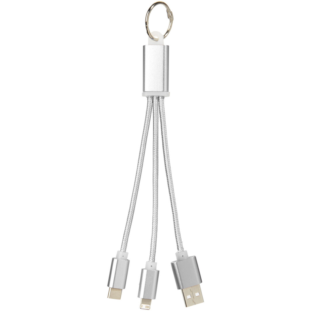 3-in-1 Ladekabel mit Schlüsselanhänger - Jürgia