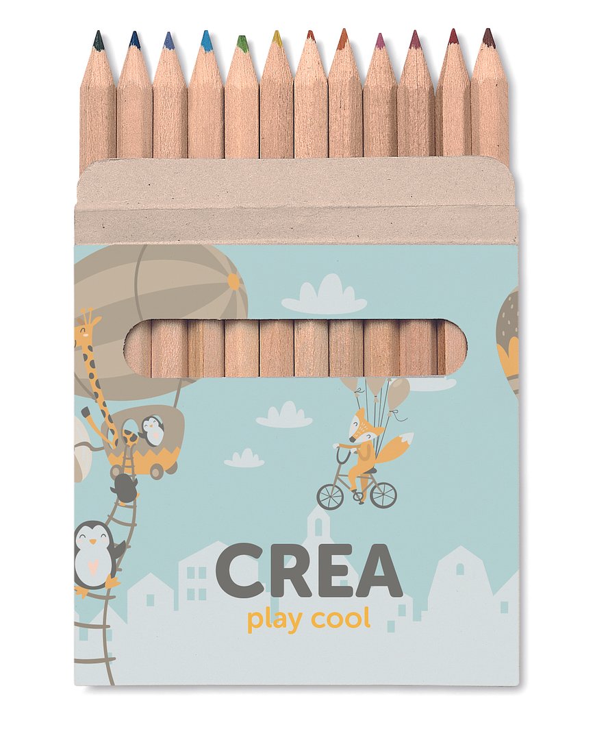 12 Buntstifte in Pappschachtel Marleyco