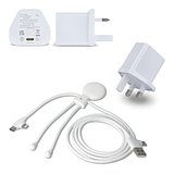2090 - Mr. Bio Langes Ladekabel + UK Stecker Adapter Benjast