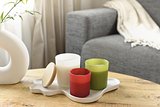 Kerze Rendi | Glas mit Bambusdeckel | Sojawachs | 280 g