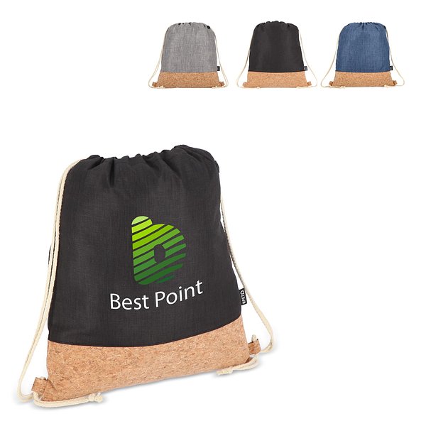 Kordelzugbeutel R-PET &amp; Kork 35 x 40cm Steie