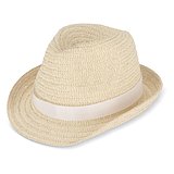 Pflanzlicher Strohhut mit farbigem Band Betonnel