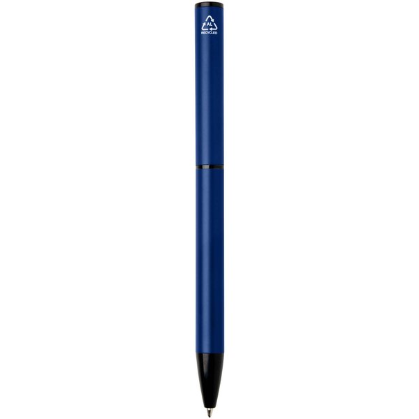 Kugelschreiber aus recyceltem Aluminium mit Drehmechanik und Hülle (blaue Tinte) - Anneliun