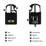 Kompaktes Multitool aus R-ABS & Metall 7 Funktionen Utzauna