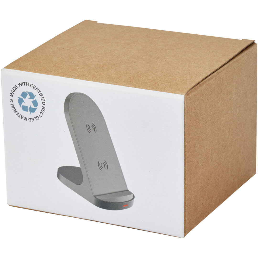 Kabellose Ladestation mit 15W Doppelspule aus recyceltem RCS Kunststoff - Mirina