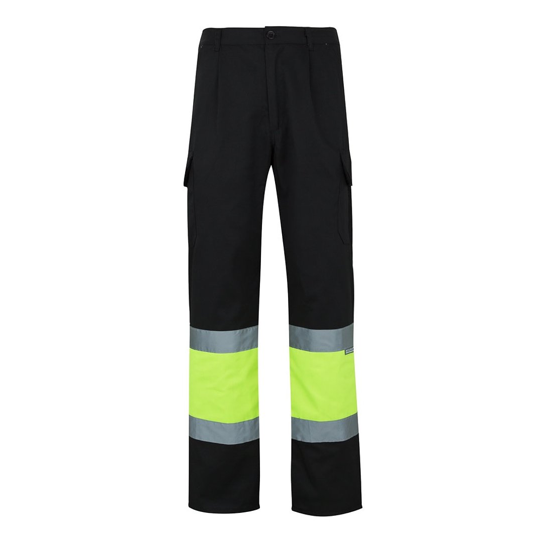 Zweifarbige Twill-Hose mit mehreren Taschen (210 g/m²), aus Baumwolle (20%) und Polyester (80%) Steiler