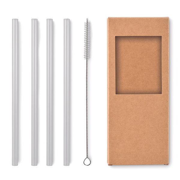 Glas Trinkhalme-Set Steilgin