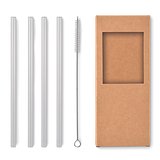 Glas Trinkhalme-Set Steilgin