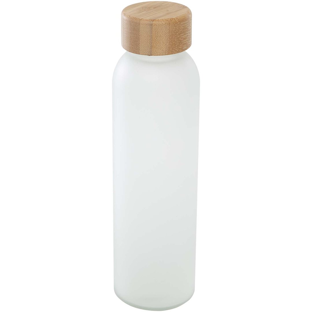 500 ml Flasche aus mattiertem Kalknatronglas mit Bambusdeckel - Ylandi