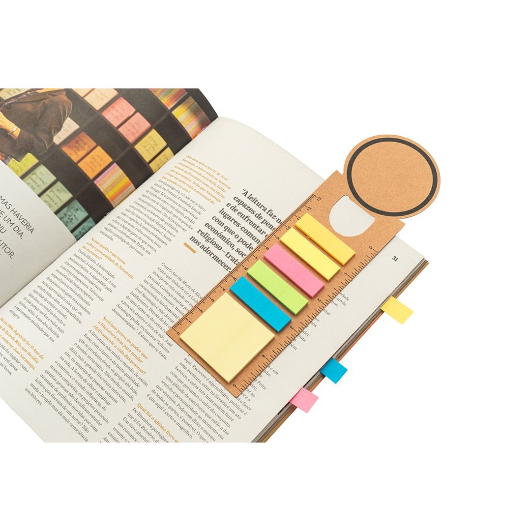 Büroset 3-in-1- aus 100 % Recyclingpapier mit runder Oberseite und schwarzem Aufdruck rundum Jöriccely