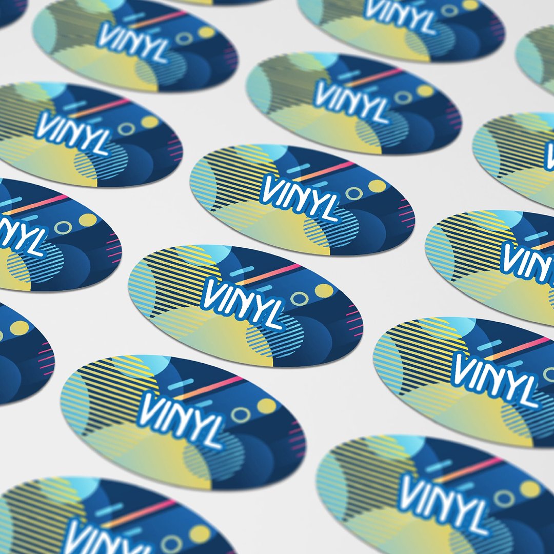 Vinyl Sticker Oval 50x25mm Bendrix