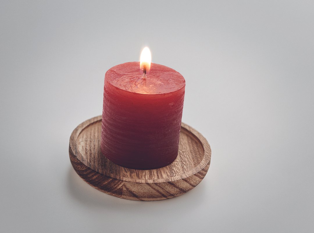 Kerze mit Halter Lolferdin