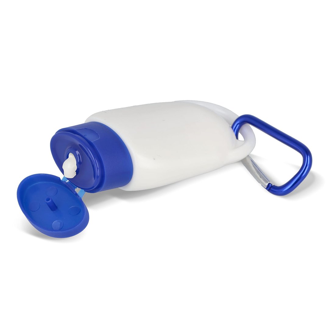 Sonnenschutzlotion mit Karabiner SPF30 aus recyceltem Material Hatrudi