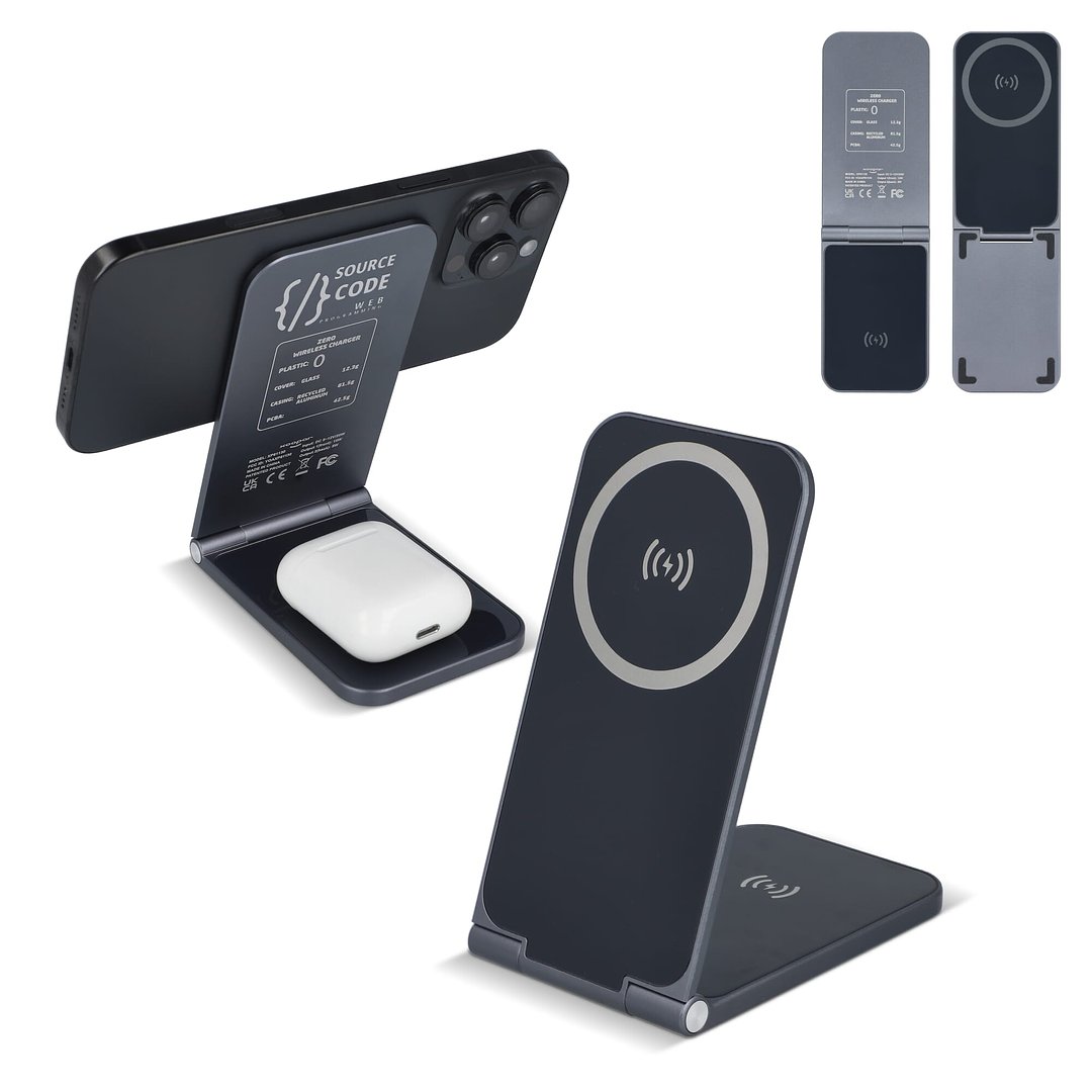 2255 - Zero 2 in 1 Drahtloses Ladegerät Kompatibel mit MagSafe Emervep