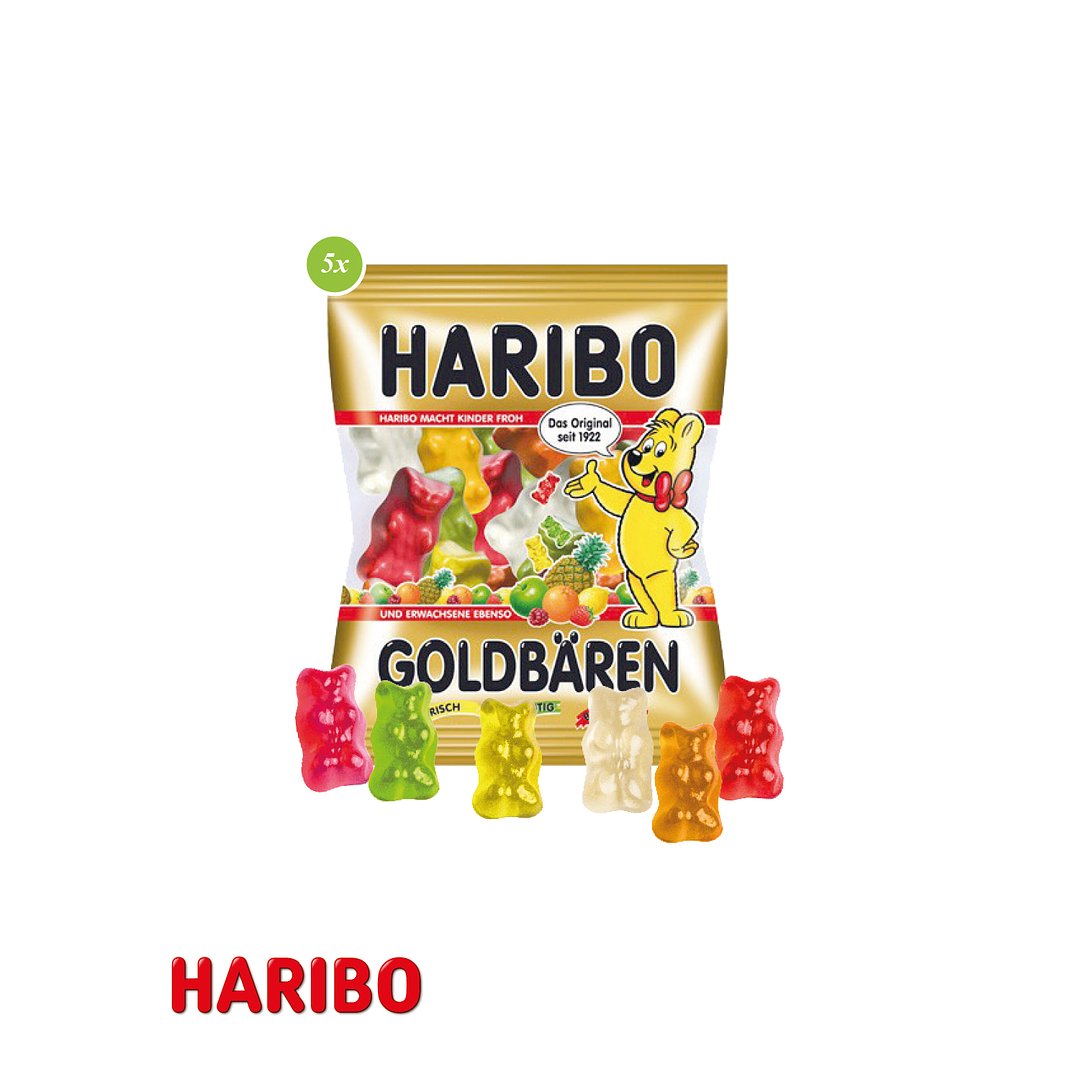 Würfelbox mit HARIBO Goldbären