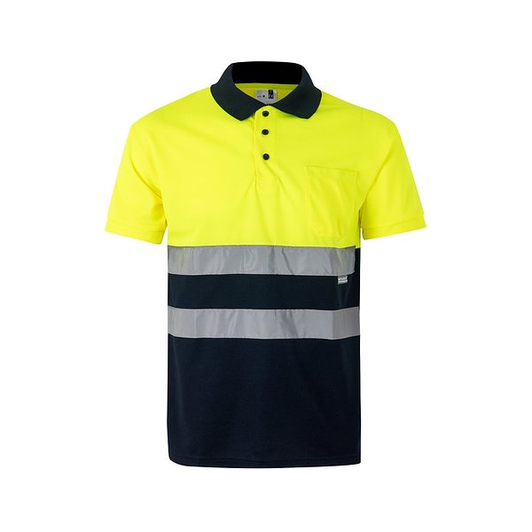 Zweifarbiges Poloshirt im Bird-Eye-Design (160g/m²) mit kurzen Ärmeln, aus Polyester (100%) Mudyli