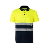 Zweifarbiges Poloshirt im Bird-Eye-Design (160g/m²) mit kurzen Ärmeln, aus Polyester (100%) Mudyli
