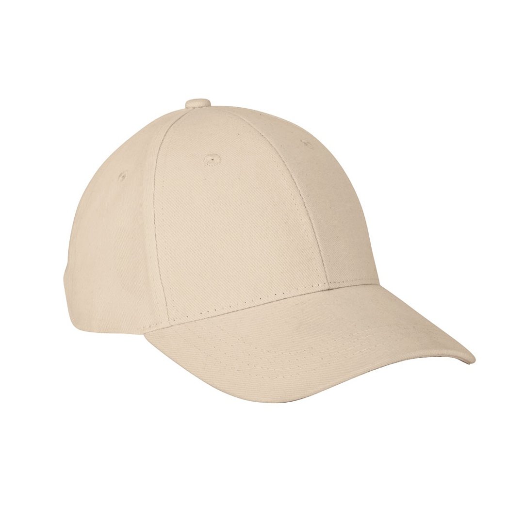 Kappe aus 100 % gebürsteter Baumwolle (260 g/m²) mit 6 Paneelen Raitlin