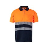 Zweifarbiges Poloshirt im Bird-Eye-Design (160g/m²) mit kurzen Ärmeln, aus Polyester (100%) Mudyli