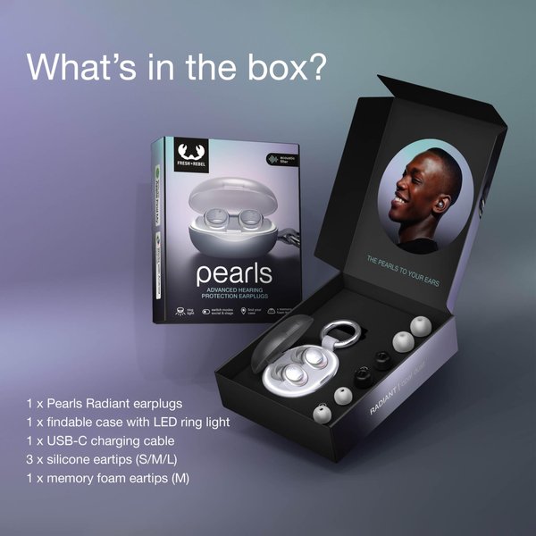 Pearls Radiant Festival Ohrstöpsel – Zertifizierter Gehörschutz – Case mit Tracker Chatrun