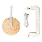 faltbare Papier LED-Lampe Aurora auf Holzsockel, 22cm Leycian